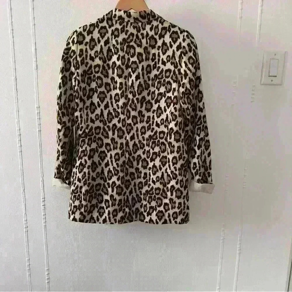 BANANA REPUBLIC Leopard Soft Blazer size 2 Tall - Picture 2 of 6